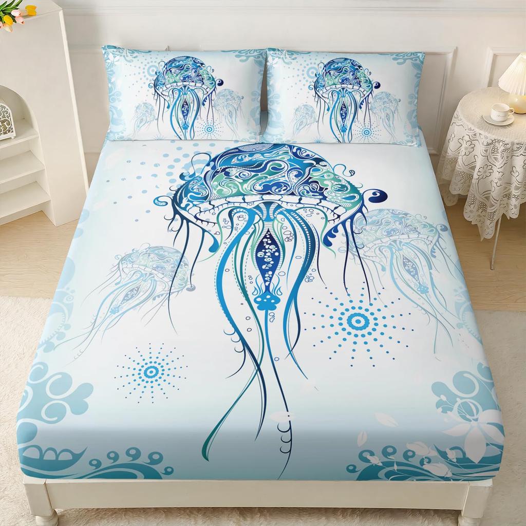 Постельный набор из трех предметов с рисунком морского животного дельфина, с цифровой печатью, для двуспальной кровати