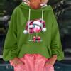 Women's Christmas Print Loose Casual Long Sleeve Hooded Sweatshirt