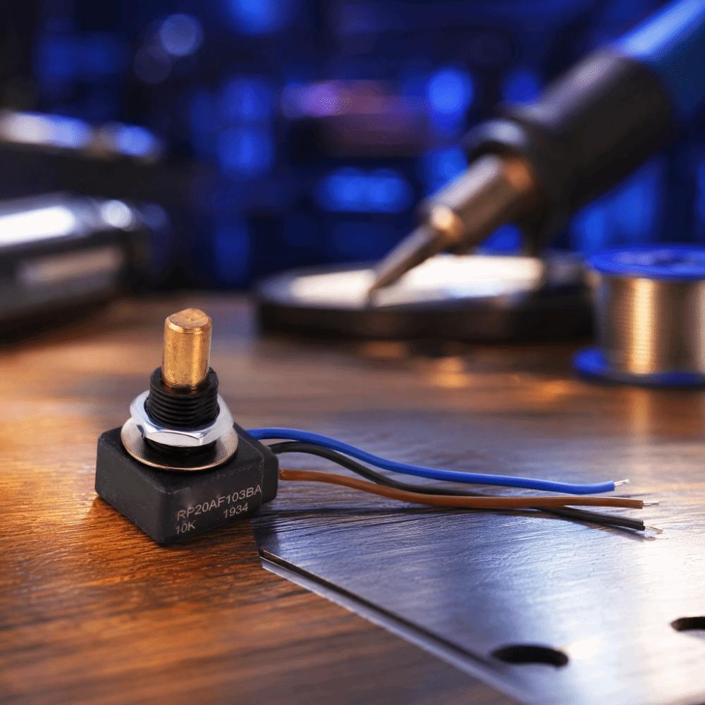 10K Ohm Adjustable Resistance 3 Pin Connector Wire Potentiometer Audio Control