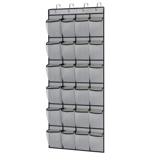 Non-woven Fabric Hanging Bag with Hook 24 Mesh Pocket 6 Layers Large Capacity Foldable Over Door Hanging Hat Shoe Storage Pouch Organizer Home