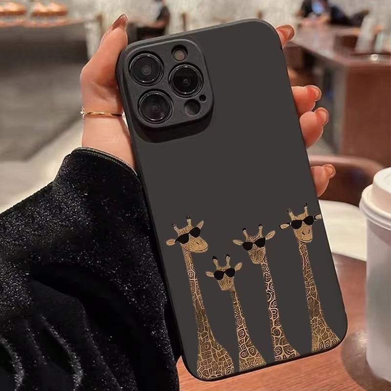 Чехол для телефона с узором жирафа для iPhone 17 Pro Max 16 Pro 15 14 13 Mini 12 11 Pro Max 16E 17Air ударопрочный Мягкий чехол