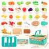 Qizebaby Play House Storage Kitchen Cutting Educational Pretend Cooking Baby Birthday Christmas Baby Kindergarten Gifts Set, Toys, Vegetables, Fruits,