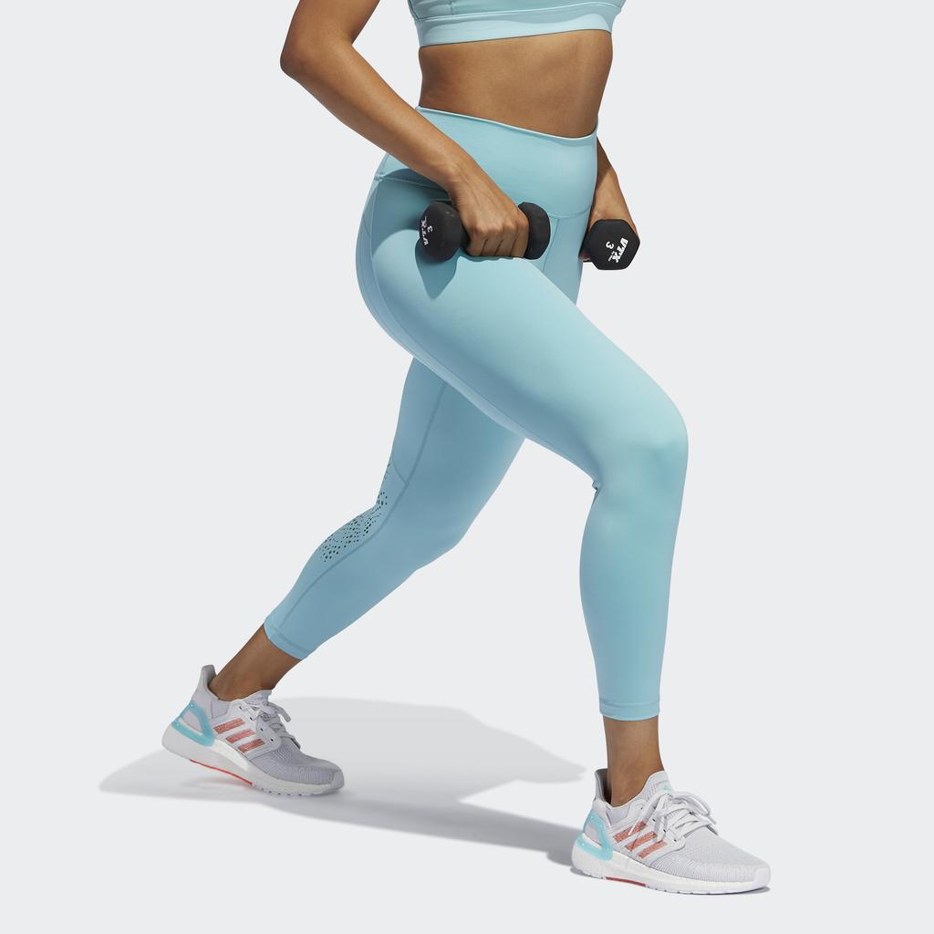 Adidas Believe This 2.0 Primeblue однотонные спортивные брюки с высокой талией и девятью точками, женские брюки ярко-синего цвета FP6824