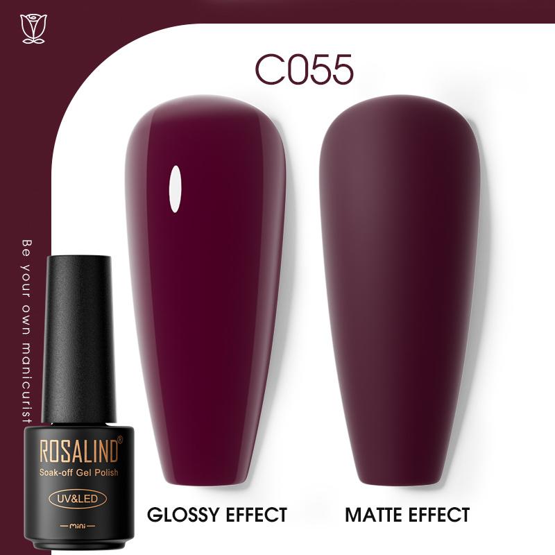 ROSALIND Красочный гель-лак для ногтей, блестящий гибридный лак, полуперманентный лак для ногтей, матовый верхний базовый слой, гель-лак для ногтей