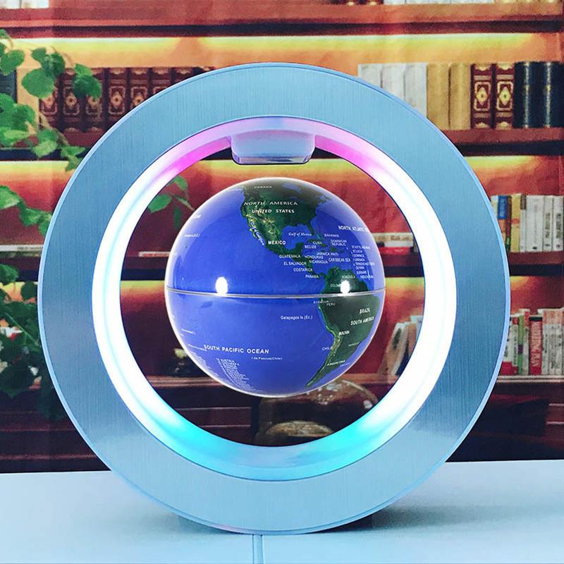 4 Inches Round LED Floating Globe Magnetic Levitation Light for Home Desktop Decor 10.5cm