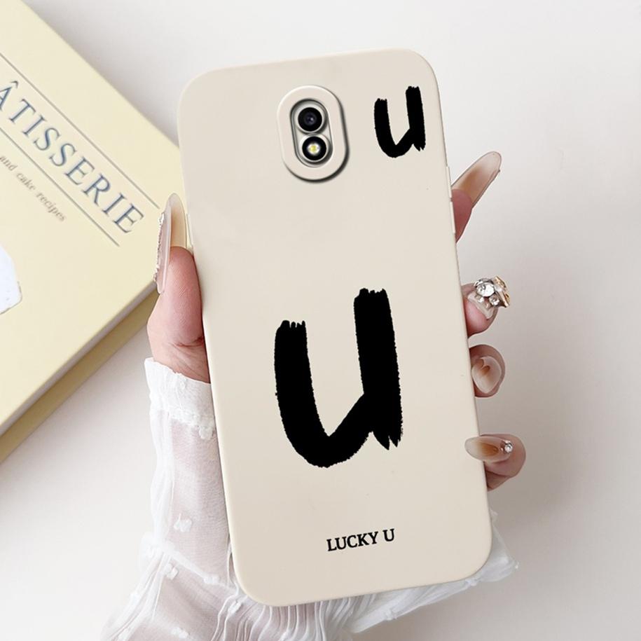 For Samsung Galaxy J7 2017 Case J730F Cover Lucky Letters Soft Silicone Protective Cover For Samsung J3 J5 Pro 2017 J7Pro Bumper