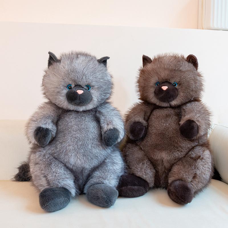 Siamese Cat Plush Toy - Soft Fluffy Stuffed Kitten Doll Realistic Furry Animal Sofa Home Decor Birthday Gift For Women Girls
