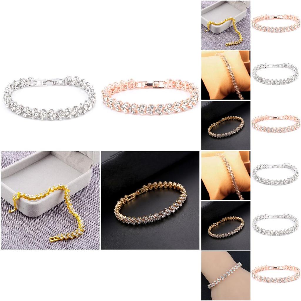 Модный женский браслет в стиле OL в форме сердца с потрясающими цирконами