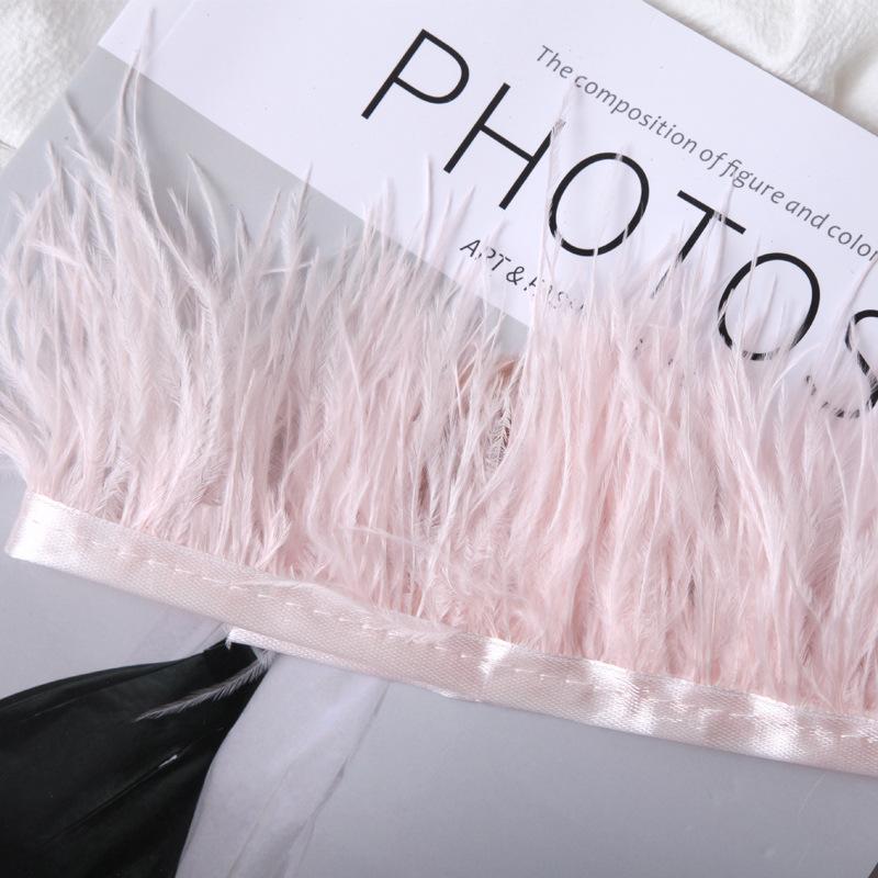 Платье из страусиных перьев 8-10 см, модное украшение, ткань с перьями и кисточками, аксессуары для одежды 