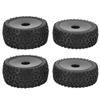 4pcs RC Front Rear Tires and Wheels with 12mm Hex for 1/10 RC Off Road Car Upgrade PartsBlack