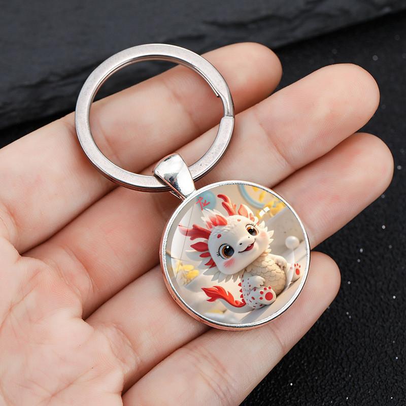 Twelve Zodiac Animal Pendant Keychain With Fun Cartoon Style Zinc Alloy For Festive Gifts