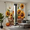 2 шт. HD Подсолнух Благодарения Цветочная корзина с подсолнухами декоративная занавеска Желтая цифровая печать занавеска украшение дома стиль