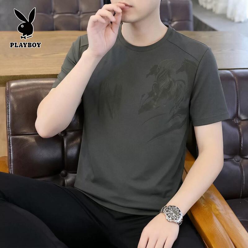 PLAYBOY Мужская футболка с коротким рукавом из ледяного шелка