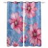 Flowers Watercolor Hand Drawn Lines Blackout Curtains For Living Room Bedroom Window Treatment Blinds Drapes Kitchen Curtains