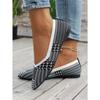 Large Pointed Fly Woven Single Shoes for Women, Thin Casual Shallow Mouth Flat Shoes