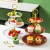 2/3 Layer Dessert Plate Gold Snack Platter New Cake Stand Fruit Tray  Party