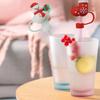 Cute Christmas Soft Drinking Straw Cap Dustproof Cover Silicone Straw Sleeve Dustproof Cap Straw Toppers Spill Proof Stopper