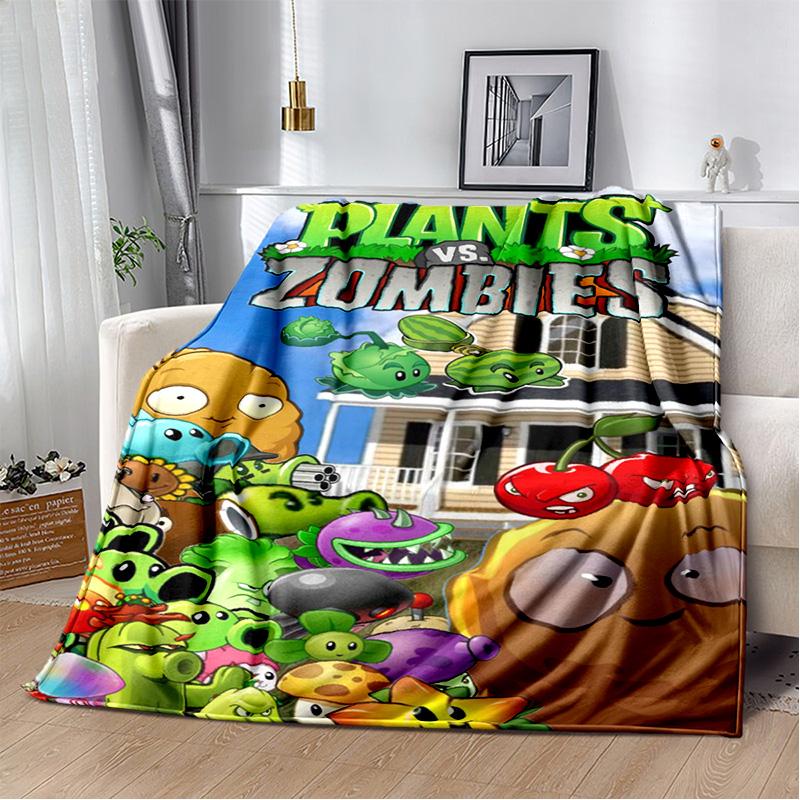 P-Растения против. Игровое одеяло Z-Zombies для дивана, офиса, для сна, с изображением горохострела, для студенческого общежития, покрывало на кровать, настраиваемое