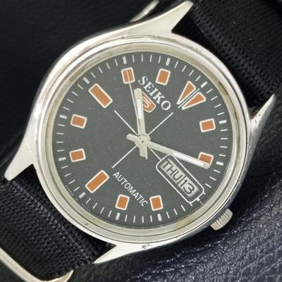 ВИНТАЖНЫЕ МУЖСКИЕ ЧАСЫ SEIKO 5 AUTOMATIC JAPAN 6309A С ЧЕРНЫМ ЦИФЕРБЛАТОМ a702724-1