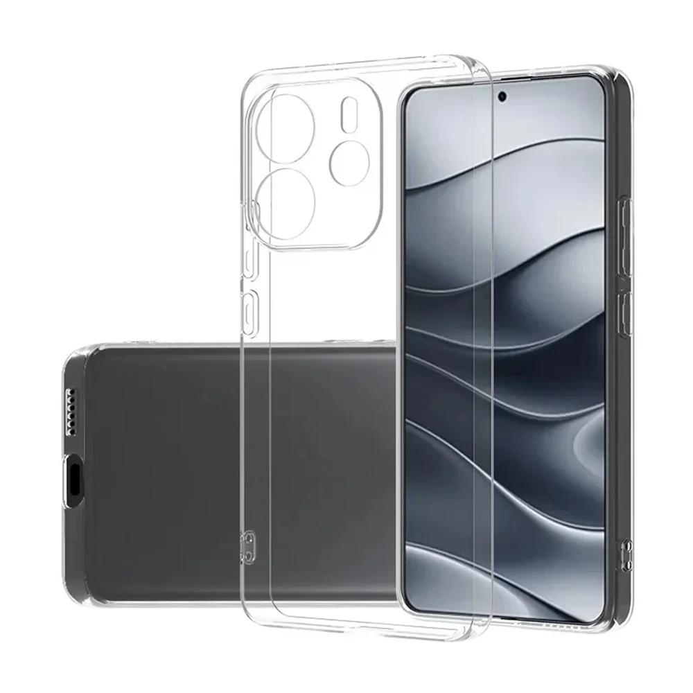 Силиконовый прозрачный чехол для Xiaomi Redmi Note 14 Redmi Note 14 Pro Прозрачная мягкая задняя крышка Redmi Note 12 13 Pro 4G 5G 14 14Pro