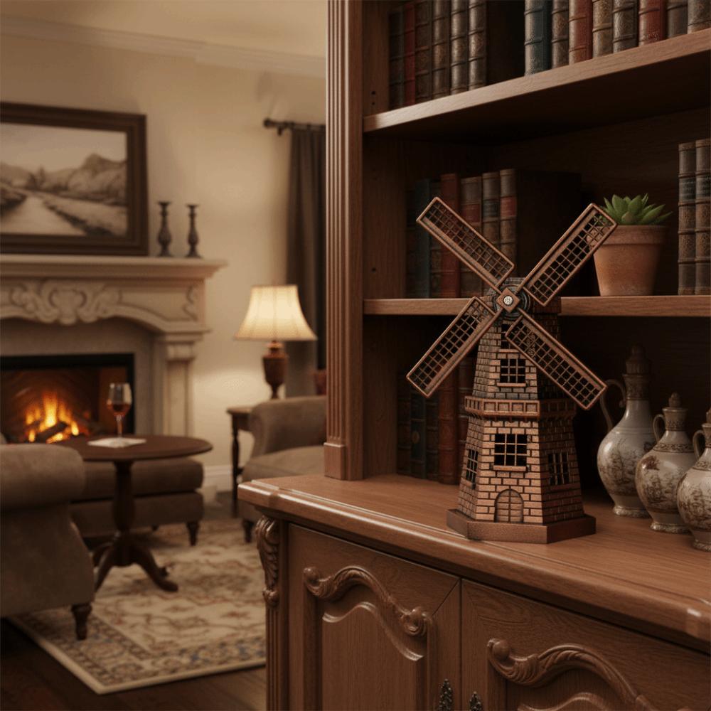 1pcs Red Bronze Windmill Model Handicraft Design Windmill Ornament Windmill Decor Home Office