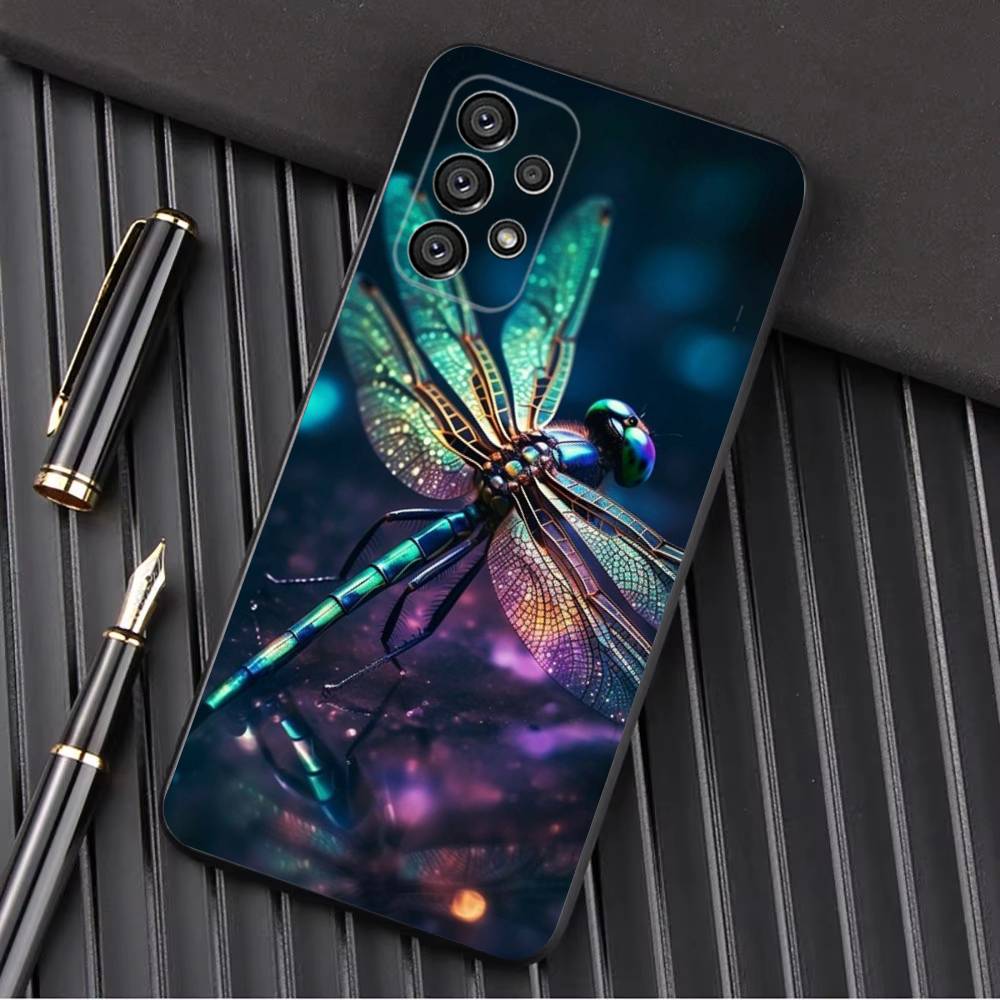 Чехол для телефона с рисунком стрекозы для Samsung Galaxy A13, A21s, A22, A31, A32, A52, A53, A71, A80, A91, мягкий черный