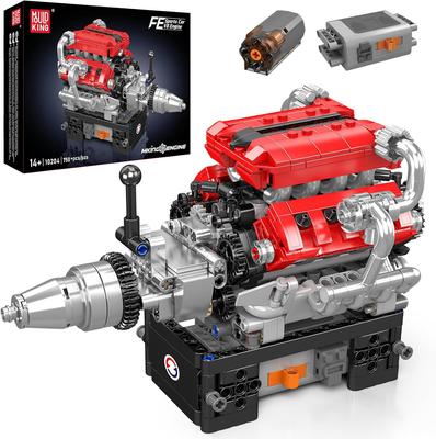 MOULD KING 10204 Технический игрушечный автомобильный двигатель The Motorzied FE Sports Car V8 Engine Building Block Brick Kids Christmas Gift