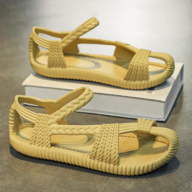 2025 Новые мужские ретро легкие дышащие римские сандалии, нескользящие пляжные сандалии большого размера