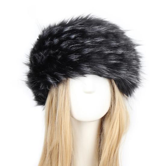 Женская повязка на голову, цветная универсальная утолщенная тюрбан из искусственного меха, широкая шапка для катания на лыжах