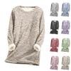 Women's Round Neck Top Printing Thickened Plush Cashmere Warm Long Top
