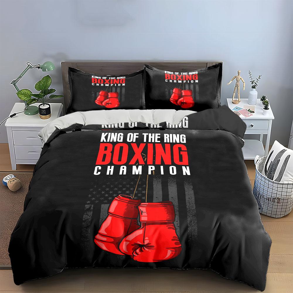 Red boxing gloves design. Bedding sets Duvet cover sets Duvet covers Pillowcases(1*Duvet Cover 2*Pillowcases without duvet insert)