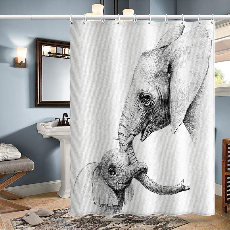 Bathroom Thickened Waterproof Curtain Mildew Proof Shower Curtain Shower Partition Curtain Shower Curtain Bathroom Curtain Free Perforation