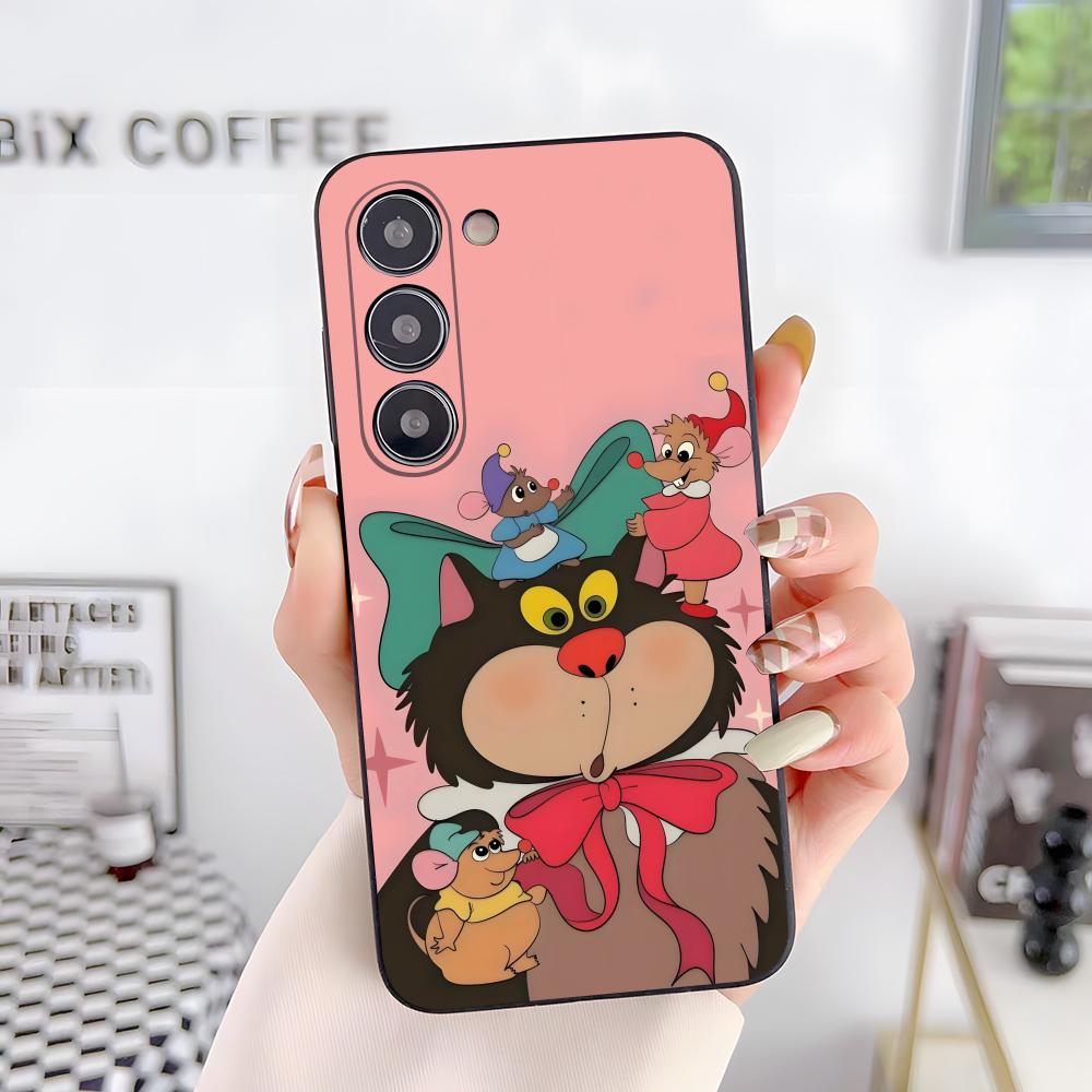 Чехол для телефона Золушка Кот Люцифер для Samsung A56 A36 A26 A16 A15 A25 A35 A55 A14 A34 A24 A54 Черный Мягкий