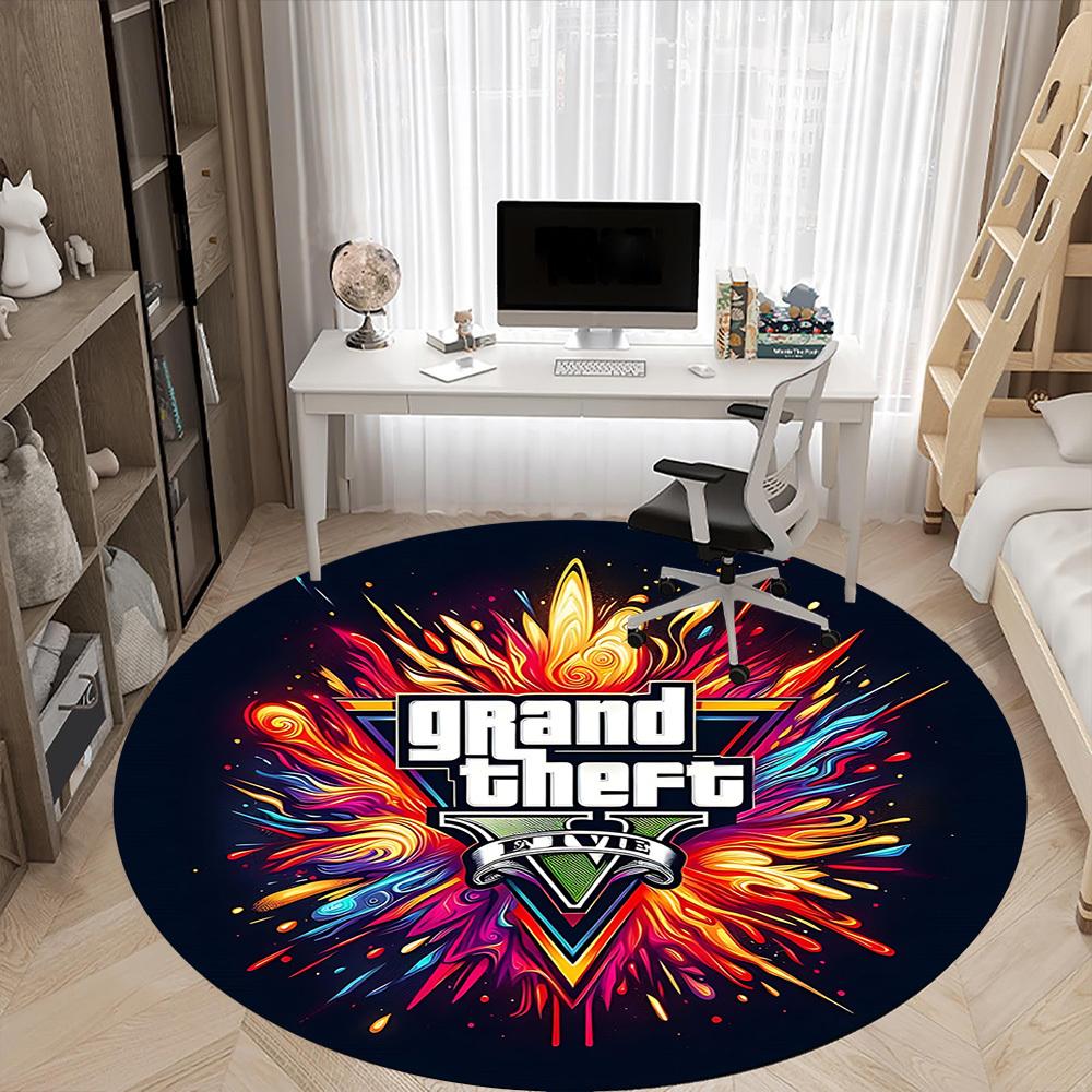 Круглый ковер GTA V Office, Под офисные стулья Спальня Гостиная Домашний декор a0908146