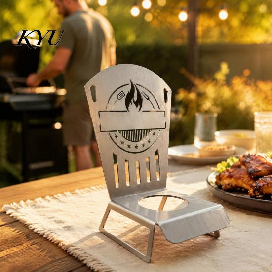 Versatile Grill Accessory for Chicken Beer Can Roaster Rack, Durable Metal Vertical Poultry Stand, Outdoor Kitchen BBQ Supplies Heat Resistant Grills