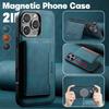 Denior Magnetic Wallet Card Holder (3 Cards) Wireless Charging Artificial Leather Business Design Phone Case for