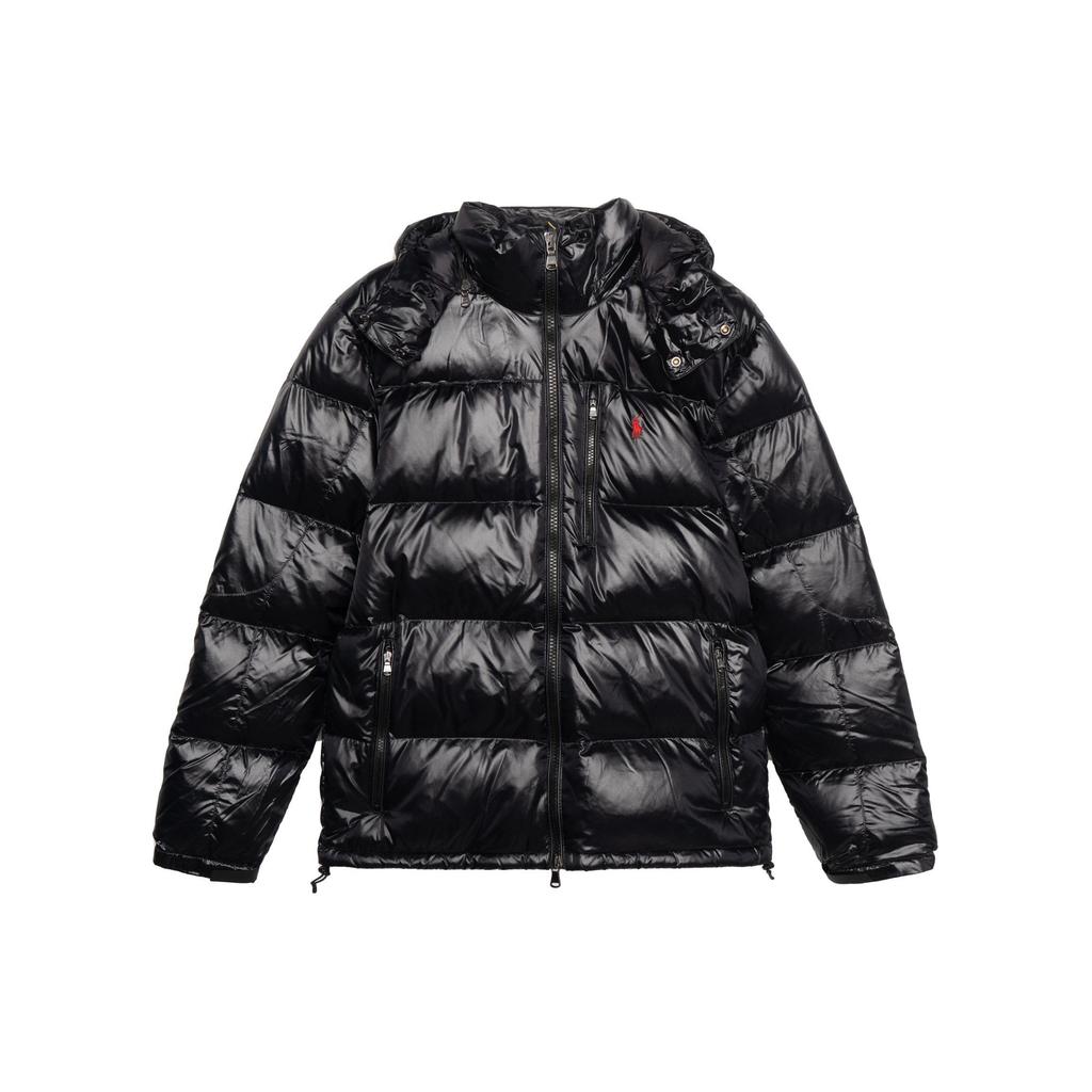 Polo Ralph Lauren Solid Color Stand Collar Long Sleeve Zipper Fitted Down Jacket Men Jacket Black MNPOOTW16020653-001