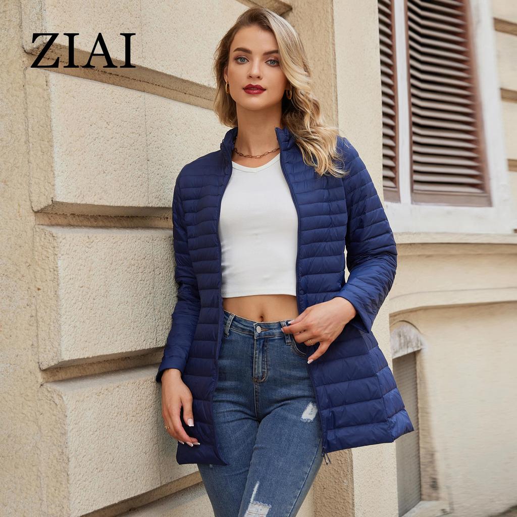 ziai Autumn Winter Women's Jacket Warm Padded Puffer Coat Ultra Light Down Jacket Women Quilted Parka Slim Fit Outerwear DM22