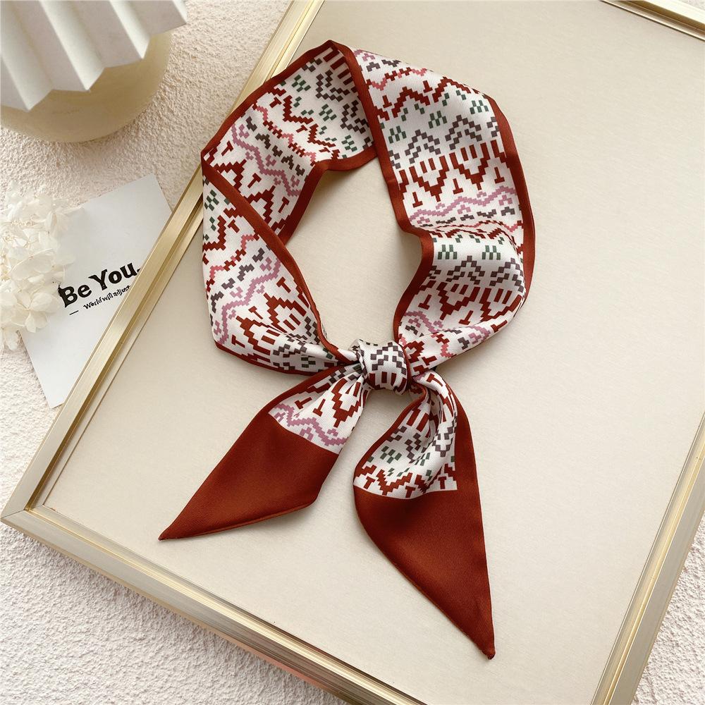 Новые шарфы Шелковые шарфы Женские весенние и осенние длинные декоративные профессиональные шарфы Летние тонкие стили в сочетании с рубашками Стильные