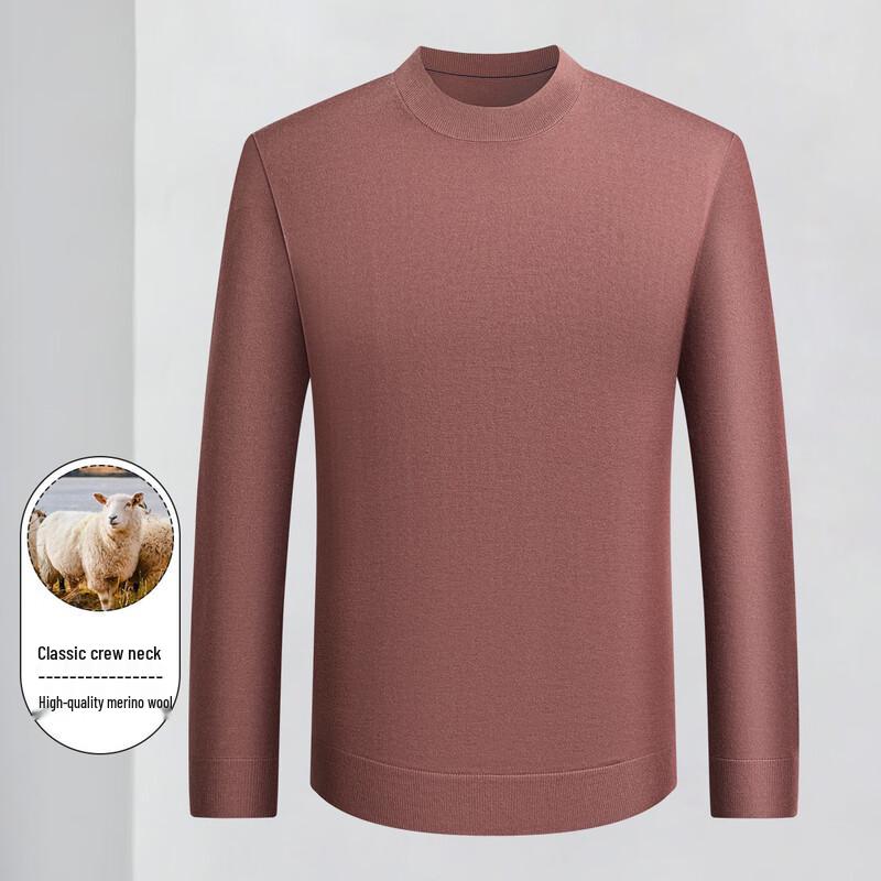 LUOZ Men's Wool Blend Round Neck Sweater