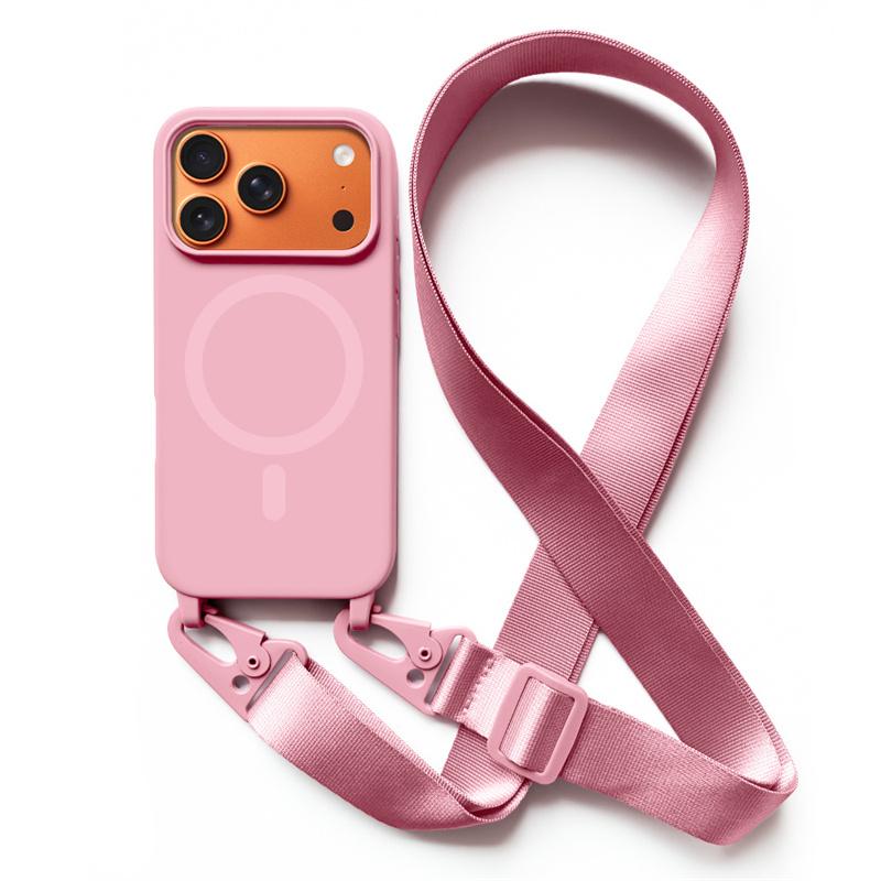 Чехол-кошелек на ремешке через плечо Для iphone 17 Air 16 15 14 13 12 Mini 11 Pro Max Plus Для Magsafe Силиконовый Мягкий Магнитный Задний Чехол