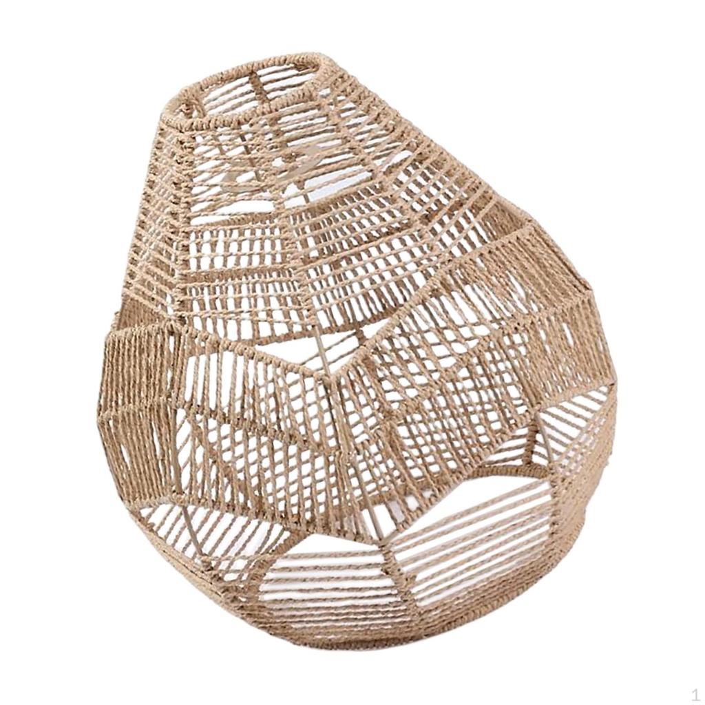 Абажур для подвесной лампы из бумажной веревки, ротанга, плетеный вручную, в стиле бохо, для кухонного острова, спальни,