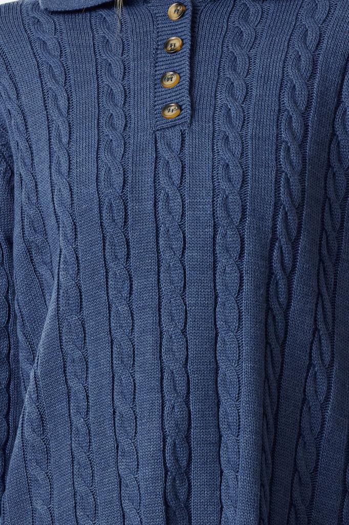 Женская мода стильный свитер хиджаб синий волосы плетеный трикотаж свитер