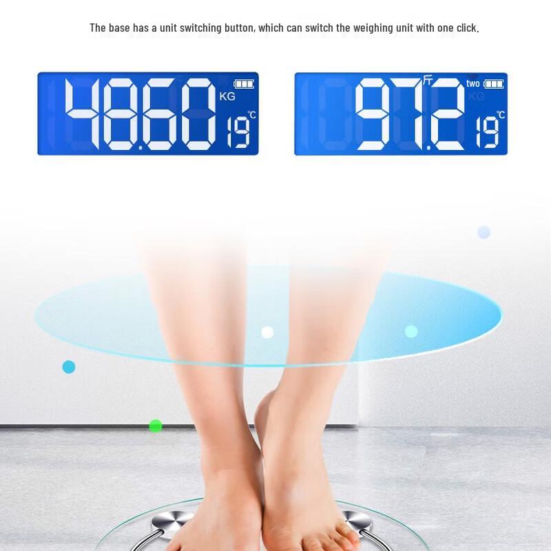 JINMIAO Transparent Round Smart Body Scale