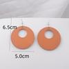 Hollow Big Round Circle Wood Pendant Earrings for Women Exaggerated Simple Geometric Jewelry Brincos Gift
