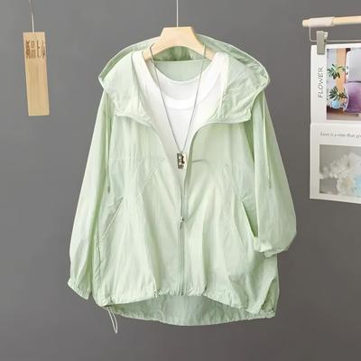 Женская летняя солнцезащитная одежда, пальто, тонкая верхняя одежда, короткая универсальная куртка-солнцезащитный крем, женское свободное простое пальто