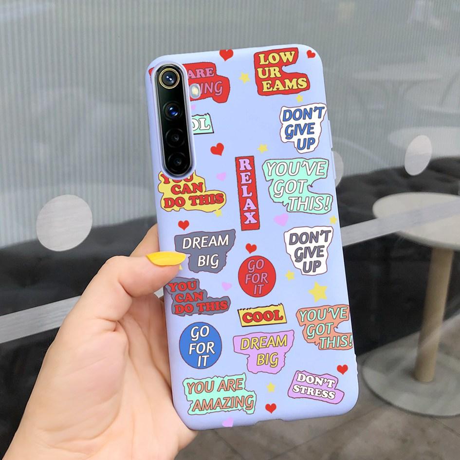 Для Realme 6 6 Pro Чехол Милые Узоры Молочной Коровы и Цветов Мягкая Задняя Крышка Для OPPO Realme 6 6S 6Pro RMX2061 Coque Funda Realme6 Capa