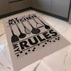 Epeddler Home Modern My Kitchen My Rules Digital Printing Non-Slip Dot Base New Generation Living Room, Kitchen, Hallway Carpet and Runner