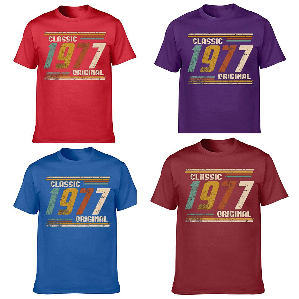 Novelty Awesome Vintage Classic 1977 Original 46th T Shirts Streetwear Short Sleeve Birthday Gifts Summer Style T-shirt Men