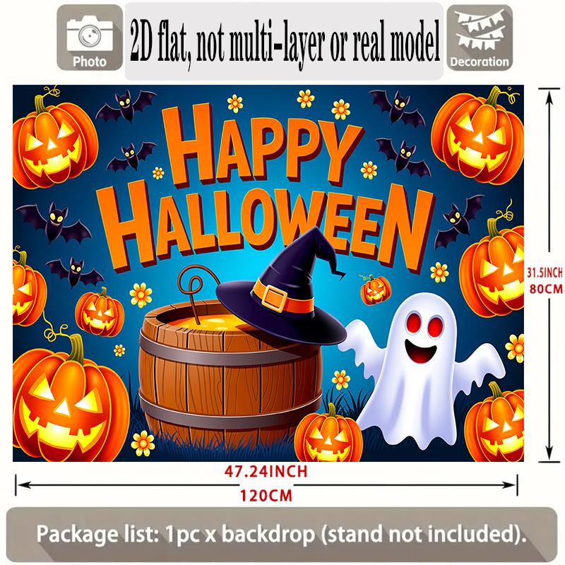 Party Backdrop Halloween Flat Banners Pumpkin Witch Winter Weddings Birthdays Celebration Photo Booth Front Door Decor
